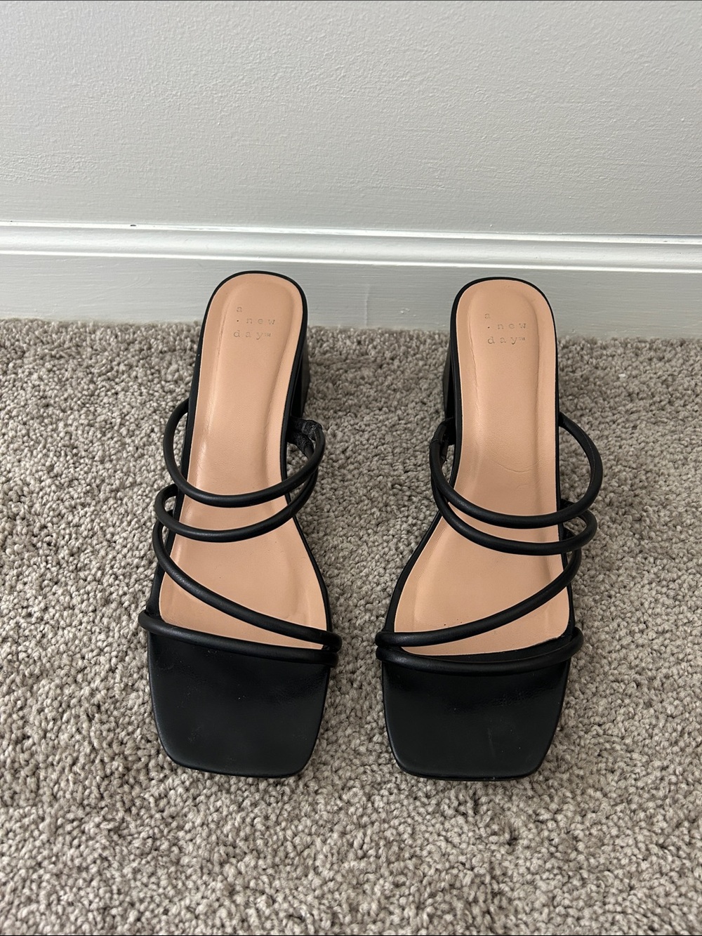 A New Day Strappy Square-Toe Heels